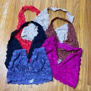 free people halter neck bralette bundle